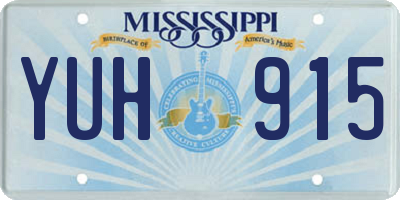 MS license plate YUH915