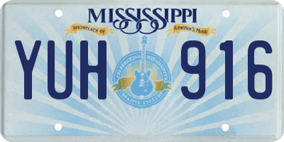 MS license plate YUH916
