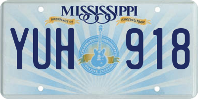 MS license plate YUH918