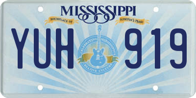 MS license plate YUH919