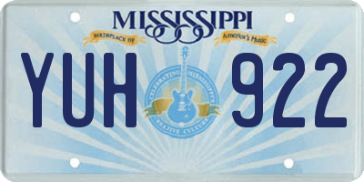 MS license plate YUH922