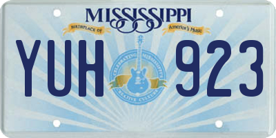 MS license plate YUH923