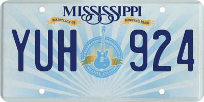 MS license plate YUH924