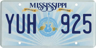 MS license plate YUH925