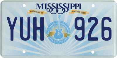 MS license plate YUH926