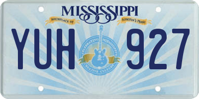 MS license plate YUH927