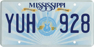 MS license plate YUH928