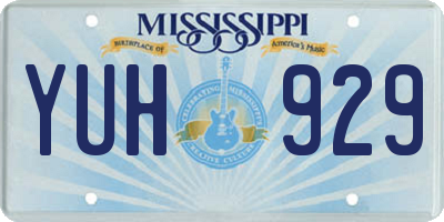 MS license plate YUH929