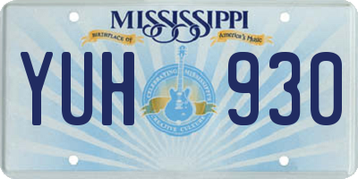 MS license plate YUH930