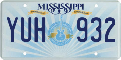 MS license plate YUH932