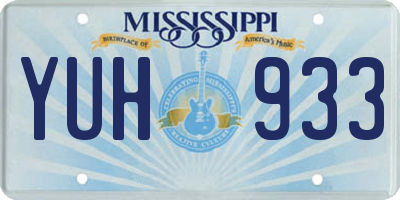 MS license plate YUH933