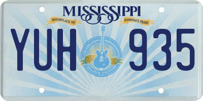 MS license plate YUH935