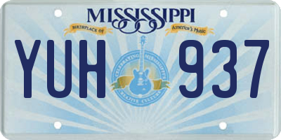 MS license plate YUH937