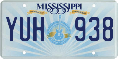 MS license plate YUH938