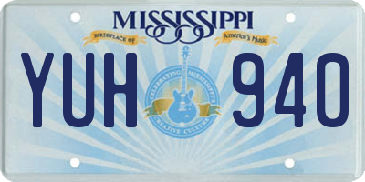 MS license plate YUH940