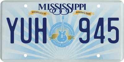 MS license plate YUH945