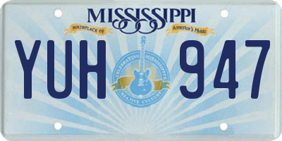 MS license plate YUH947