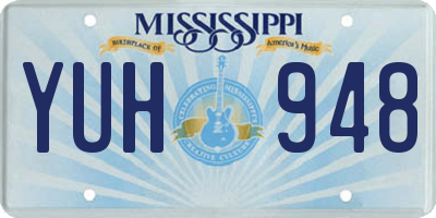 MS license plate YUH948