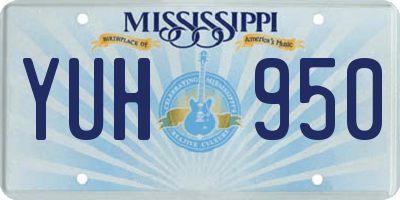 MS license plate YUH950