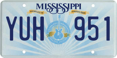 MS license plate YUH951