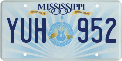 MS license plate YUH952