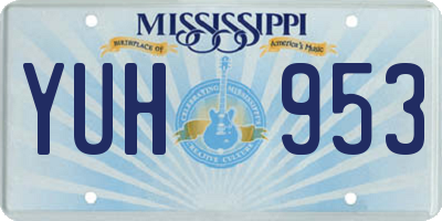 MS license plate YUH953