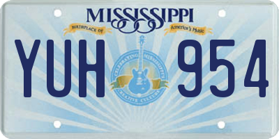 MS license plate YUH954