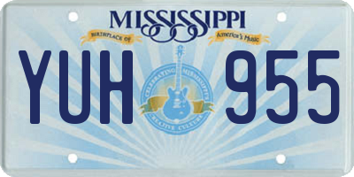 MS license plate YUH955