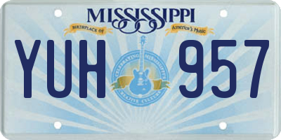 MS license plate YUH957
