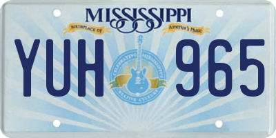 MS license plate YUH965