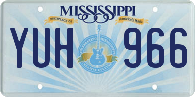 MS license plate YUH966