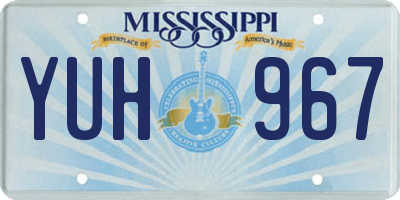 MS license plate YUH967