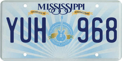 MS license plate YUH968