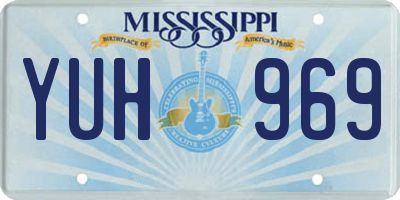 MS license plate YUH969