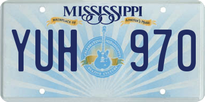 MS license plate YUH970