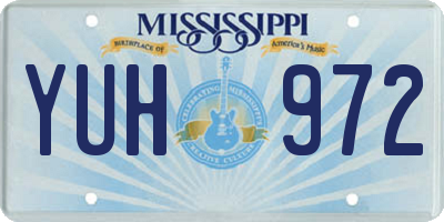 MS license plate YUH972