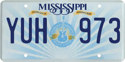 MS license plate YUH973