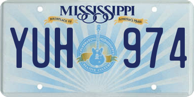 MS license plate YUH974