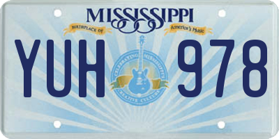 MS license plate YUH978