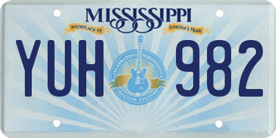 MS license plate YUH982