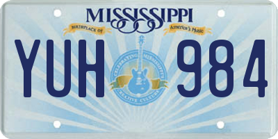MS license plate YUH984