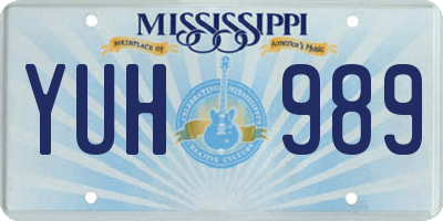 MS license plate YUH989