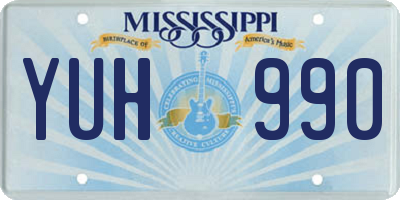 MS license plate YUH990