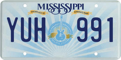 MS license plate YUH991