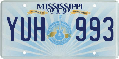 MS license plate YUH993
