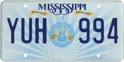 MS license plate YUH994