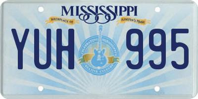 MS license plate YUH995