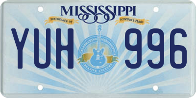 MS license plate YUH996