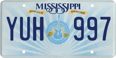 MS license plate YUH997