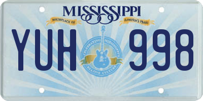 MS license plate YUH998